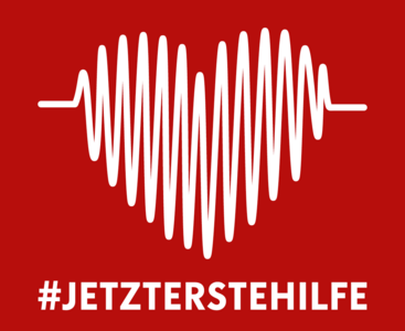 Lerne Erste Hilfe von Profis. Logo #jetzterstehilfe
