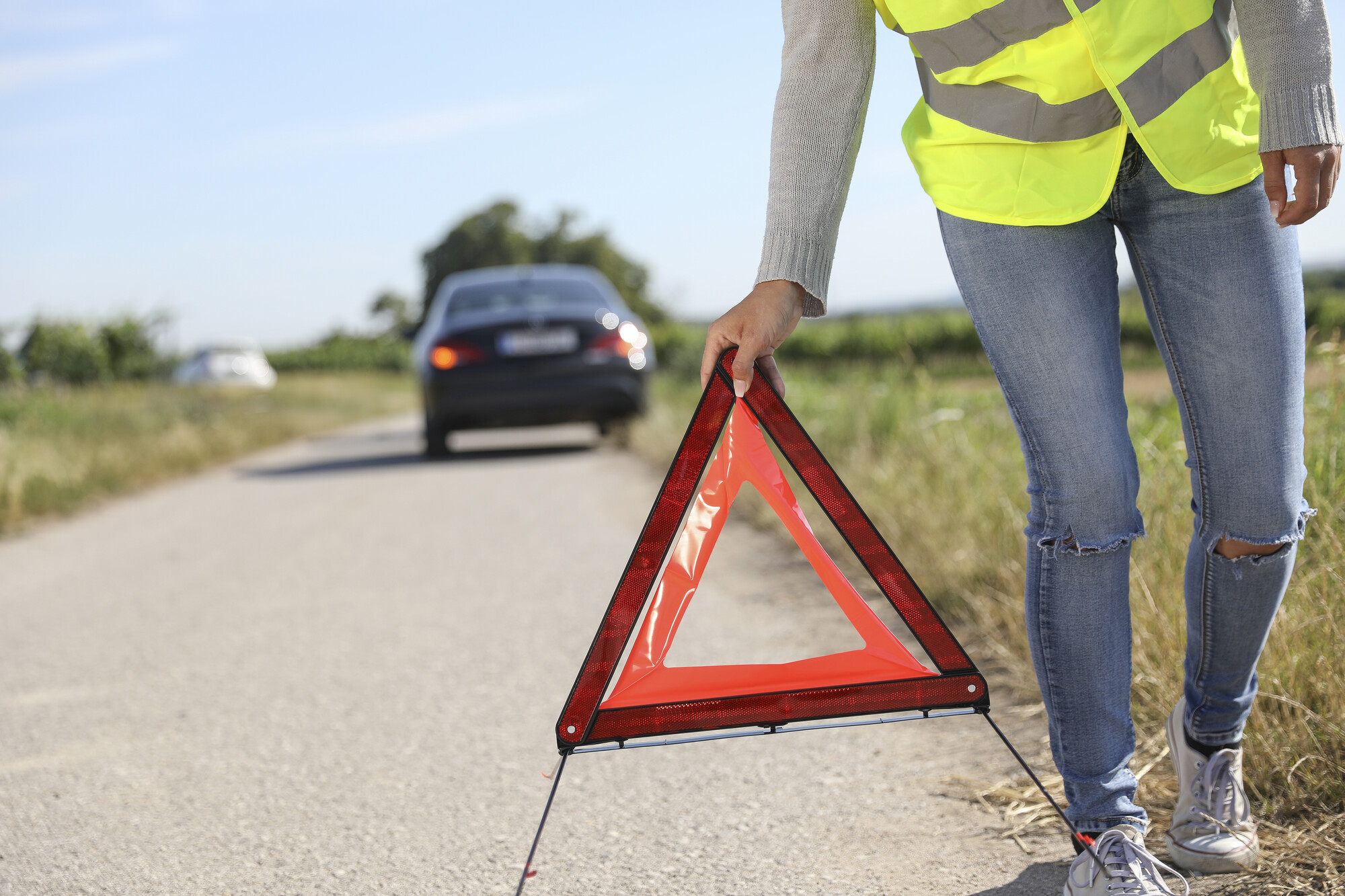 Absichern einer Unfallstelle – Rotes Kreuz