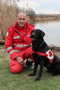 Rudolf Johne mit Rüde  Ikarus of Thandering heart "Balu"