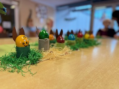 Einige der fertig dekorierten Ostereier