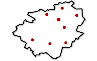Schematische Karten mit den Ortsstellen