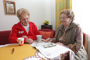 Besuch bei Klientin im Wohnzimmer