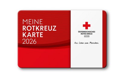 zu sehen ist die Vorderseite der Mitgliedskarte vom Roten Kreuz Tirol 2026