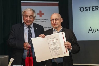 ÖRK-Präsident Gerald Schöpfer & stellvertretender Ressortleiter Außenpolitik „Die Presse“ Wieland Schneider