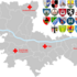Karte mit den Rotkreuz-Bezirksstellen im Bezirk Tulln
