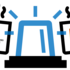 Zu sehen sind zwei stilisierte Tassen - eine mit Rotem Kreuz und eine mit Feuerwehr-Wappen - die links und rechts neben einem Blaulicht positioniert sind.