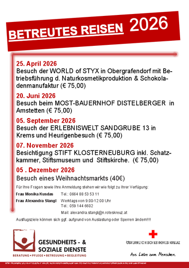 Programm Betreutes Reisen 2025