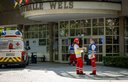 © RK Wels/Florian Neumüller Der Einsatzleiter vor der Stadthalle