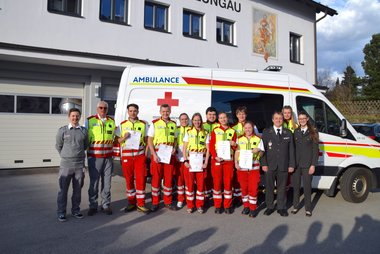 Abteilungsinstruktor-Stellvertreter Florian Kollnberger, Abteilungsinstruktor Peter Burghard, Julius Burghard, Michael Marincic, Katharina Fanninger, Leonie Stier, Julian Praschl, Antonia Bogensperger, Maximilian Amon, Anna Fuchsberger,, Abteilungskommandant Mario Pagitsch, Leonie Kaml, Abteilungskommandant-Stellvertreterin Judith Gruber