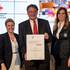 Bundesministerin Susanne Raab, Präsident Josef Schmoll und Christine Werner-Pickart, Rotes Kreuz Niederösterreich