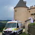 Fahrzeug Kinderburg mobil vor der Kinderburg Rappottenstein.