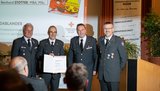 Egon Kleinlercher (Vizepräsident ÖRK LV Tirol und Bezirksstellenleiter), Reinhard Stotter, MBA, MSc., Ing. Martin Dablander (Landesrettungskommandant Tirol), Herbert Girstmair (Bereichsleiter Rettungsdienst)