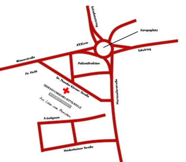 Wegbeschreibung Rotes Kreuz St. Pölten