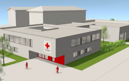 © OÖRK Außenansicht des neuen Gebäudes für das Rote Kreuz Traun