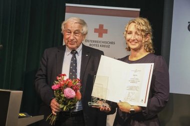 ÖRK-Präsident Gerald Schöpfer & Head of Group Communications in der PORR AG Tamara Weixelbaum