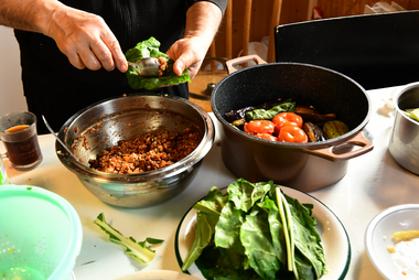 Arbeitsschritt des Dulma-Rezeptes
