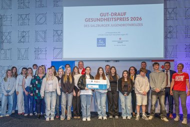 Ein Gruppenfoto zum Gut-Drauf-Gesundheitspreis 2026.