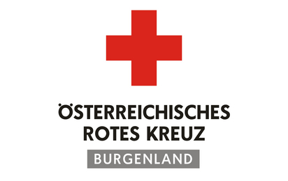 Das Logo des Roten Kreuzes Landesverband Burgenland Slogan Aus Liebe zum Menschen unten