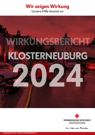 Cover des Jahresberichtes 2024 der Rotkreuz Bezirksstelle Klosterneuburg