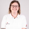 Kathrin Franberger im Rotkreuz Polo und im Profil