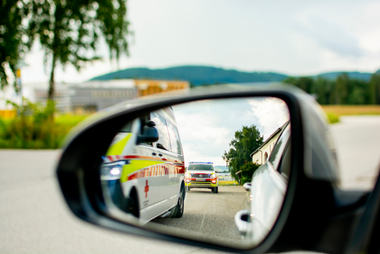 Blick in Rückspiegel