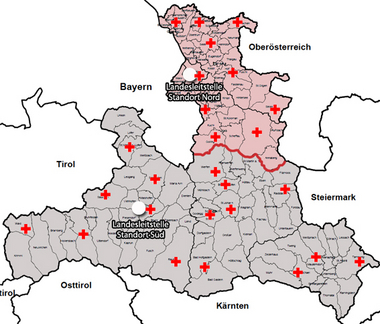 Standorte der Landesleitstellen Salzburg