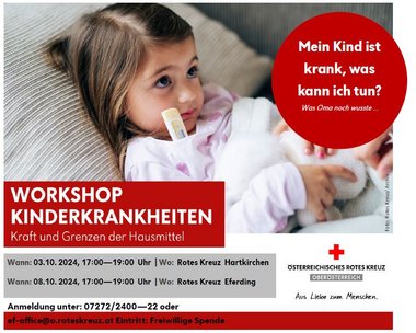 Plakat Workshop Rotes Kreuz Eferding - Hausmittel für Kinder