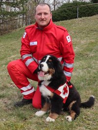 Dominik Fröschl mit Rüden Freud
