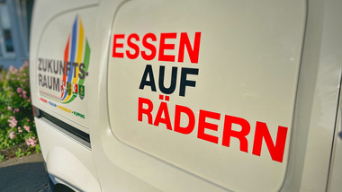 Ansicht Lieferwagen Essen auf Rädern