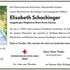 Das Österreichische Rote Kreuz, Bezirksstelle Schwaz nimmt Abschied von der Kollegin und engagierten Helferin Elisabeth Schachinger, längjähriges Mitglied im Roten Kreuz Schwaz, die am 2.1.2021 nach schwerer Krankheit verstorben ist. Elisabeth war lange Zeit für andere Menschen da, speziell im Multiple-Sklerose-Club begleitete sie die Klientinnen und Klienten bei unseren Ausflügen und hatte immer ein offenes Ohr. Ruhe in Frieden. Wir werden dir stets ein Andenken bewahren.