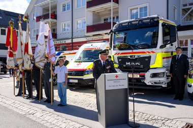 Rotkreuz-Präsident Werner Aufmesser spricht