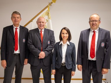 Die Geschäftsführung des Roten Kreuzes tirol als Gruppenfoto Thomas Wegmayr, Wilfried Unterlechner, Christina Auer, Andreas Karl
