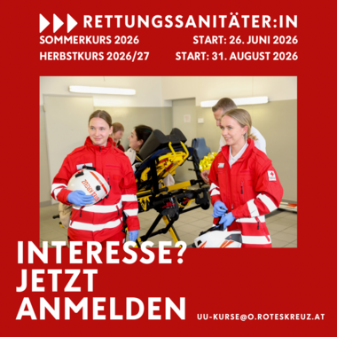 Kursplakat Rettungssanitäter:innen-Ausbildung 2026