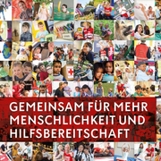 © Wiener Rotes Kreuz Mosaik aus vielen kleinen Fotos, die Kinder und Jugendliche zeigen, dazu der Schriftzug "Gemeinsam für mehr Menschlichkeit und Hilfsbereitschaft"