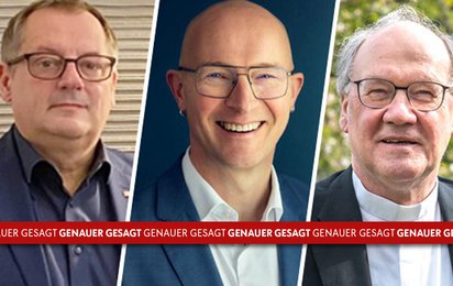 v.l.n.r: Robert Dempfer, Bischof Alois Schwarz, Fred Luks