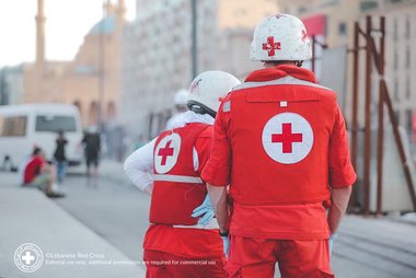 Mitarbeiter des Libanesischen Roten Kreuzes