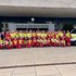 Gruppenfoto von Rotkreuz-Mitarbeiterinnen vor dem Ferry Porsche Congress Center