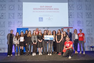 Ein Gruppenfoto zum Gut-Drauf-Gesundheitspreis 2026.