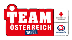Zu sehen ist das Logo von Team Österreich dem Roten Kreuz und Hitradio Ö3