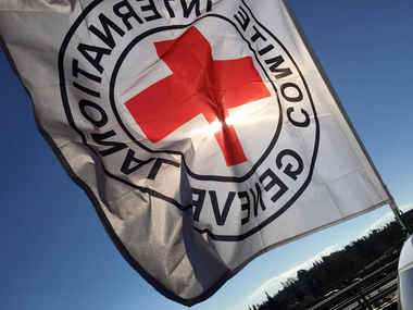 Flage des ICRC weht im Wind
