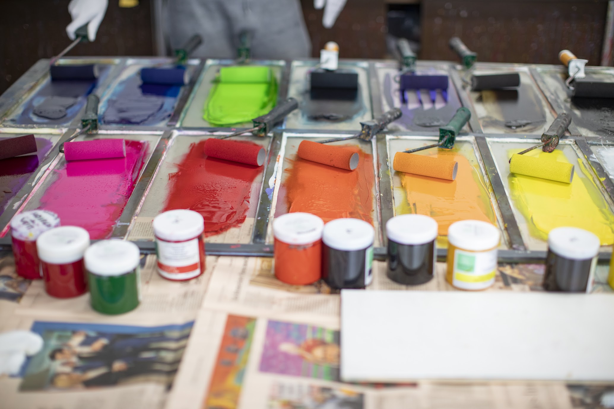 Kunstfarben in Nahaufnahme