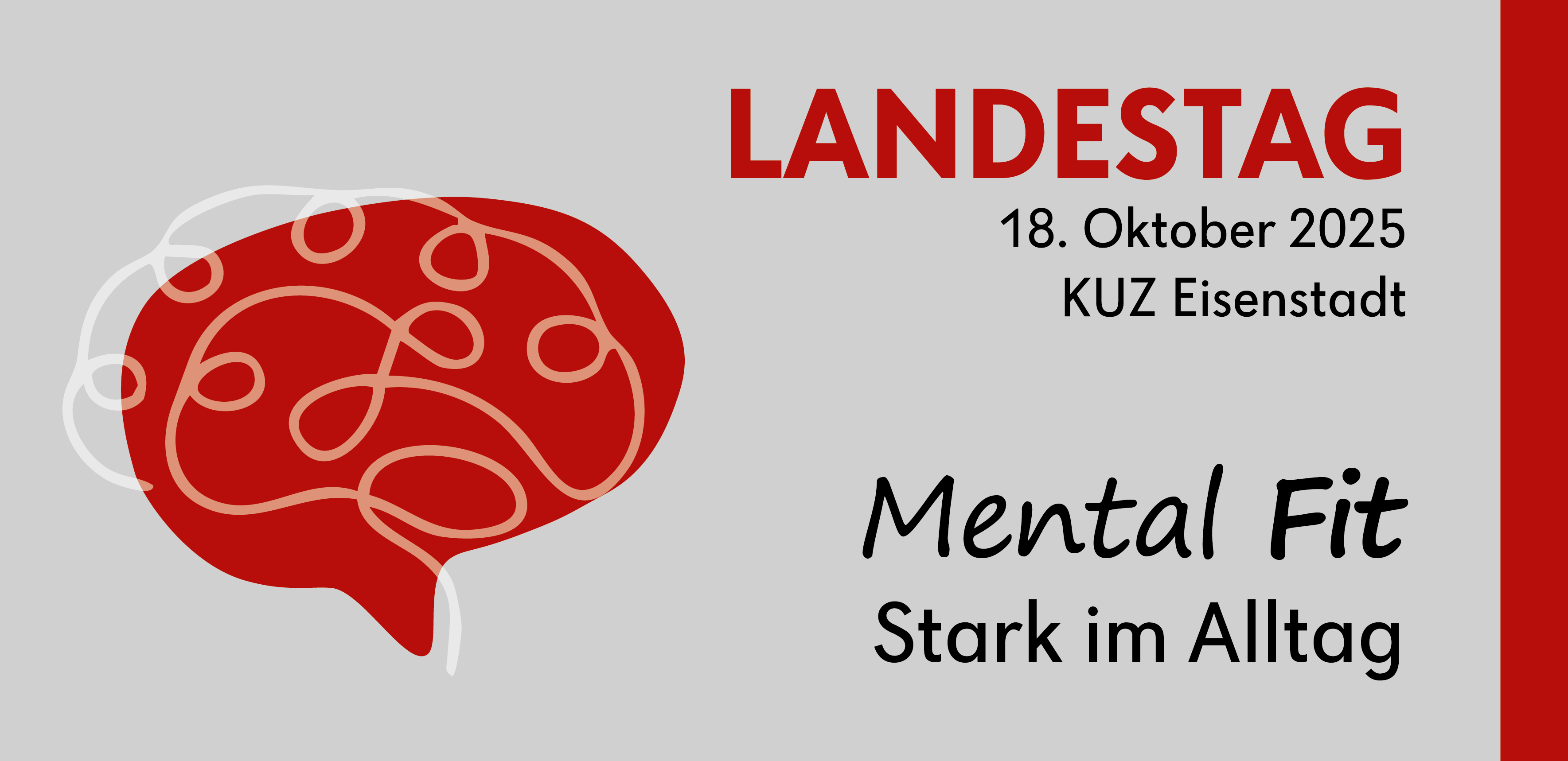 Illustration mit einem Gehirn und Detailinfos zum Landestag