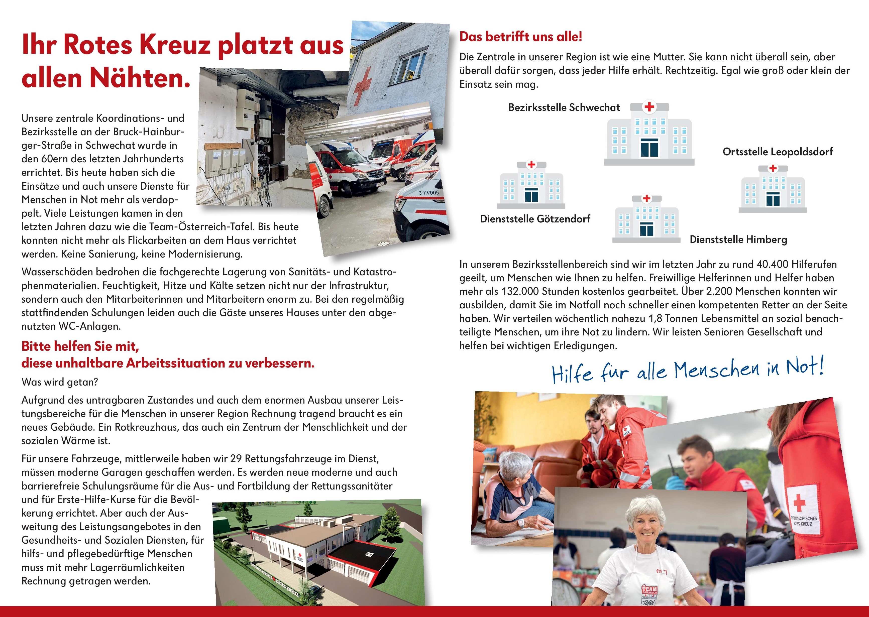 Ihre HELFER brauchen HILFE - © Human Media GmbH Für den Neubau unserer Bezirksstelle in Schwechat benötigen wir dringend Ihre Hilfe