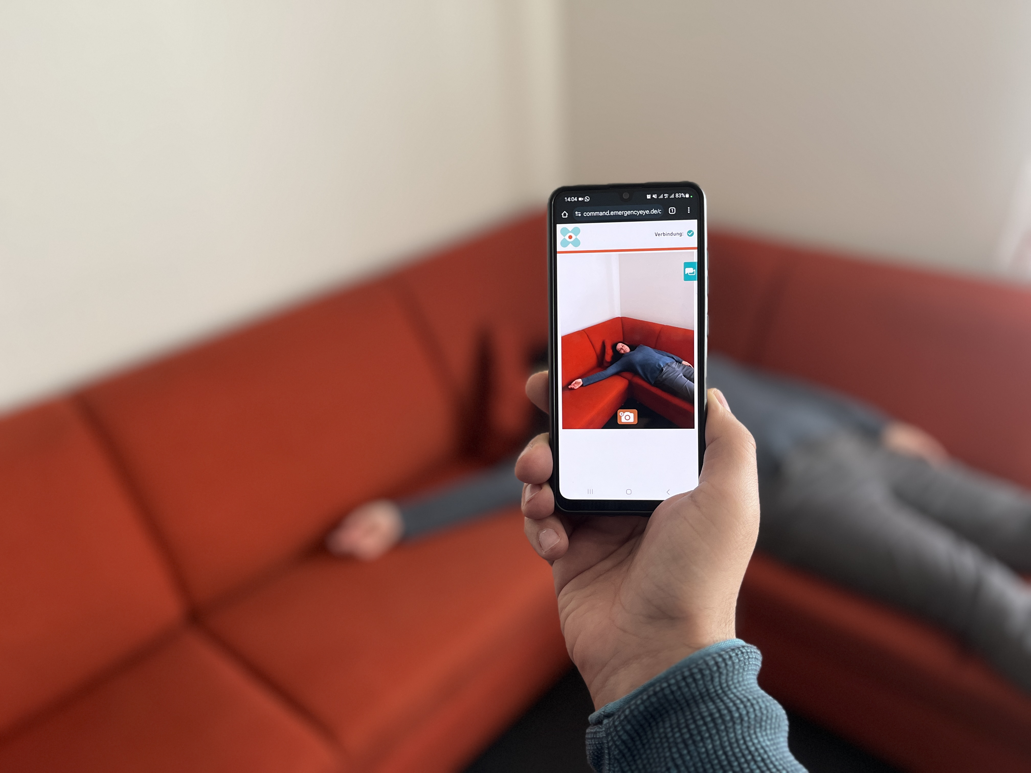 Anwendung Emergency Eye am Smartphone.