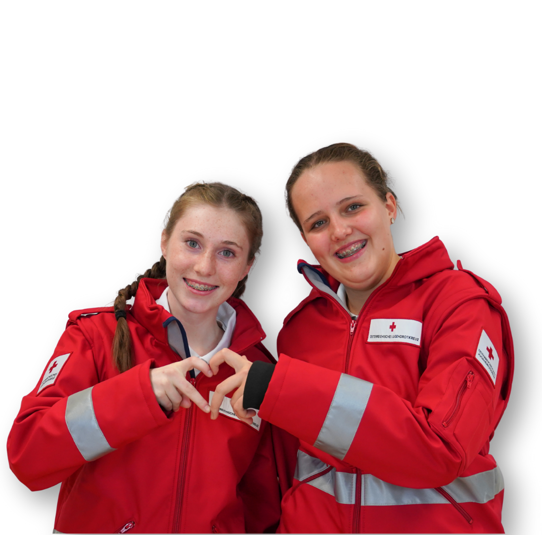Zwei Mitglieder des Jugendrotkreuzes