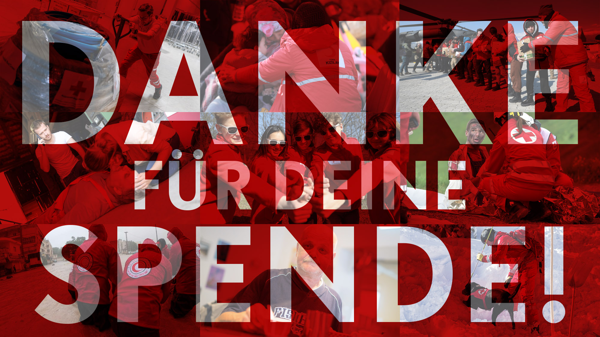 Bildercoulage ,ot der Schrift: "Danke für deine Spende"